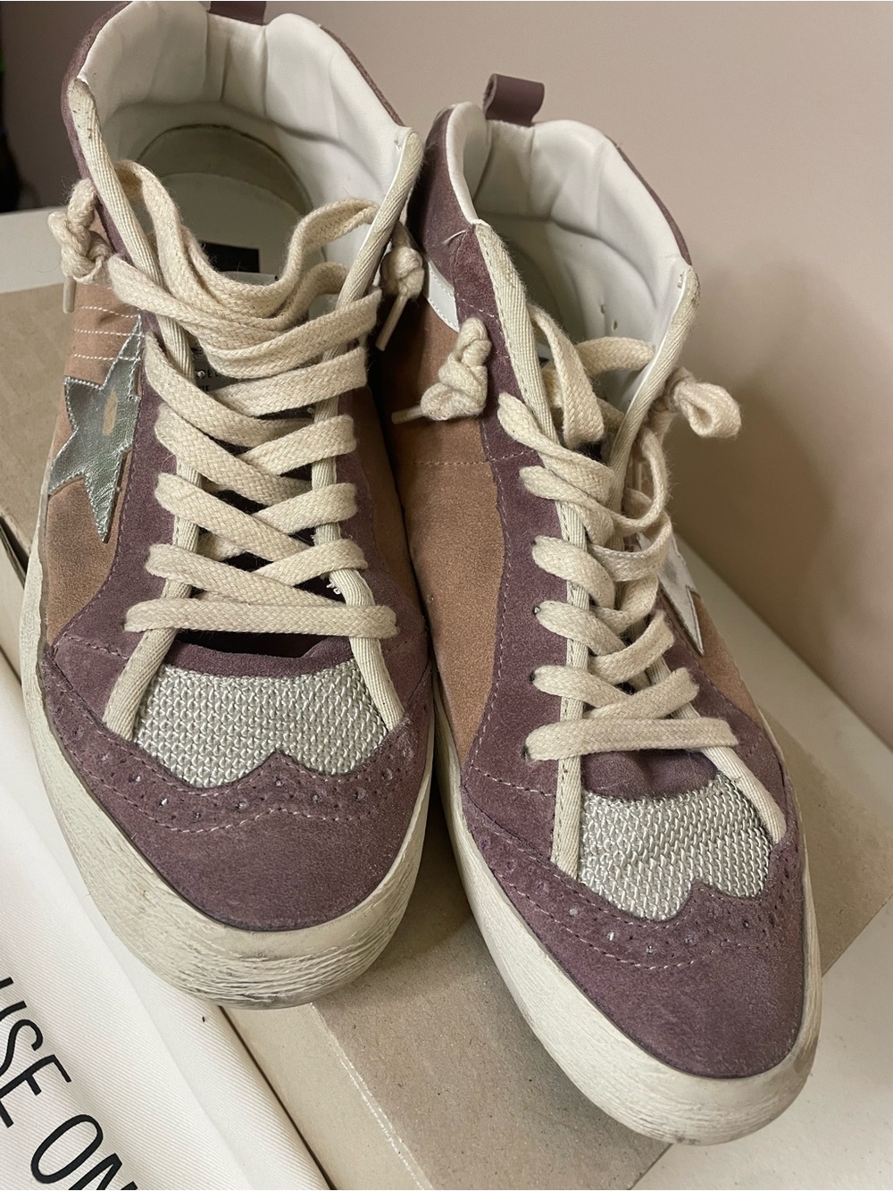 Golden Goose Mid-Star - Sz 40 - Mauve/rose/silver